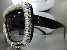Pearl & Crystal Shield Style Sunglasses