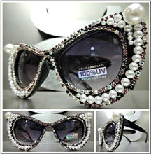 Embellished Pearls & Sparkle Cat Eye Sunglasses