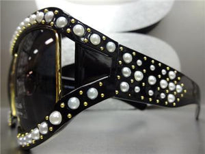 Oversized Pearl Sunglasses- Black