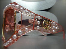 Oversized Pearl Sunglasses- Pink & Gold