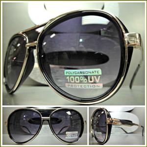 Old School Aviator Sunglasses- Gold & Black