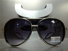 Old School Aviator Sunglasses- Gold & Black
