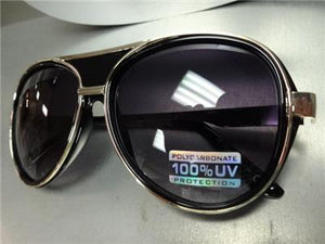 Old School Aviator Sunglasses- Gold & Black