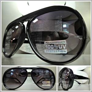Retro Aviator Sunglasses- Black