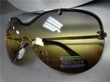 Modern Shield Style Sunglasses- Silver w/ Ombre Lens