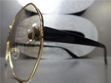 Slight Tint Clear Lens Hexagon Glasses- Gold