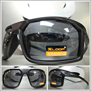 X-LOOP Wrap Around Sporty Style Sunglasses- Black Matte Frame