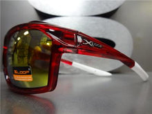 X-LOOP Wrap Around Sporty Style Sunglasses- Red Transparent