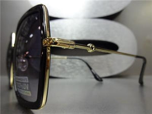Bold Hexagon Sunglasses- Black & Gold