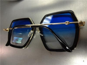Bold Hexagon Sunglasses- Blue Ombre