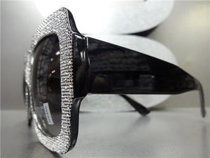 Sparkling Bling Square Sunglasses- Black