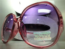 Retro Round Transparent Frame Sunglasses- Purple