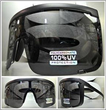 Oversized Shield Style Sunglasses- Black Lens