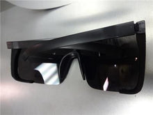 Oversized Shield Style Sunglasses- Black Lens