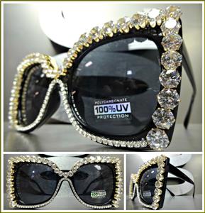 Oversized Sparkly Bling Cat Eye Sunglasses