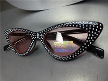 Retro Sparkly Cat Eye Sunglasses- Pink Lens