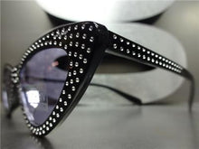 Retro Sparkly Cat Eye Sunglasses- Purple Lens