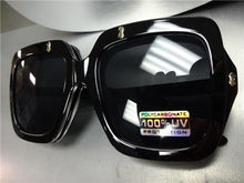 Oversized Square Flip-Up Sunglasses- Black