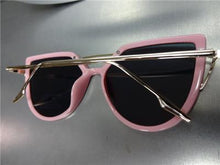 Trendy Mirrored Lens Cat Eye Sunglasses- Pink