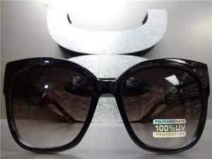Studded Cat Eye Sunglasses- Black & Tortoise