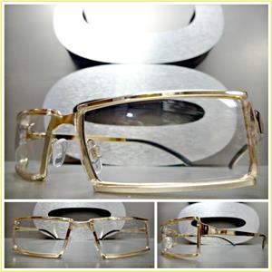 Modern Clear Lens Glasses- Gold Frame