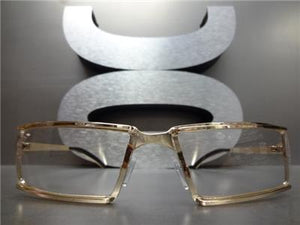 Modern Clear Lens Glasses- Gold Frame