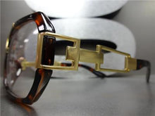 Hip Hop Style Clear Lens Glasses- Tortoise & Gold