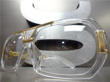 Hip Hop Style Clear Lens Glasses- Transparent & Gold
