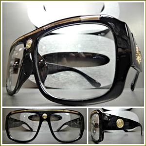 Old School Clear Lens Glasses- Black