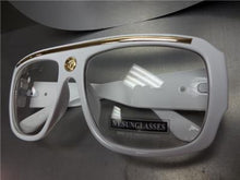 Old School Clear Lens Glasses- White