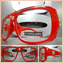 Old School Clear Lens Glasses- Red