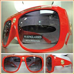 Old School Medallion Sunglasses- Red