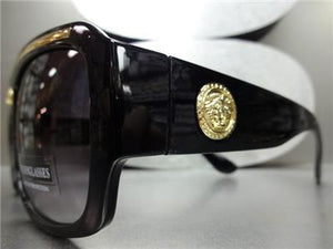 Old School Medallion Sunglasses- Black