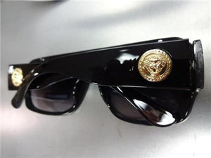 Old School Medallion Sunglasses- Black