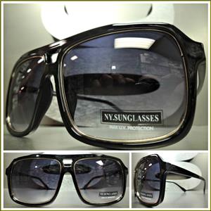 Old School Style Unisex Sunglasses- Black & Gold