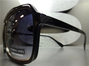 Old School Style Unisex Sunglasses- Black & Gold