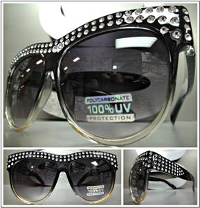 Laser Bling Effect Sunglasses- Black Ombre