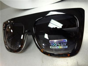 Oversized Square Frame Sunglasses- Black & Tortoise