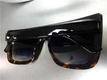 Oversized Square Frame Sunglasses- Black & Tortoise