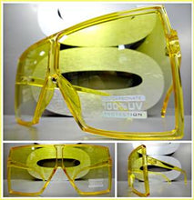Square Shield Style Sunglasses- Yellow
