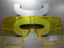 Square Shield Style Sunglasses- Yellow