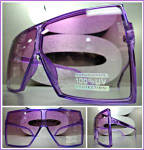 Square Shield Style Sunglasses- Purple