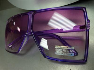 Square Shield Style Sunglasses- Purple
