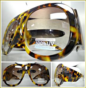 Thick Frame Retro Sunglasses- Leopard