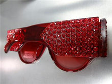Retro Rhinestone Embellished Sunglasses- Red
