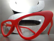 Retro Style Clear Lens Cat Eye Glasses- Red
