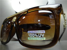 Retro Hip Gold Embellished Sunglasses- Brown