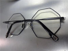 Octagon Shape Clear Lens Glasses- Black Frame