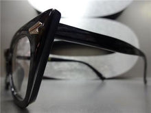 Vintage Clear Lens Cat Eye Glasses- Black