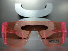 Futuristic Shield Style Sunglasses- Pink